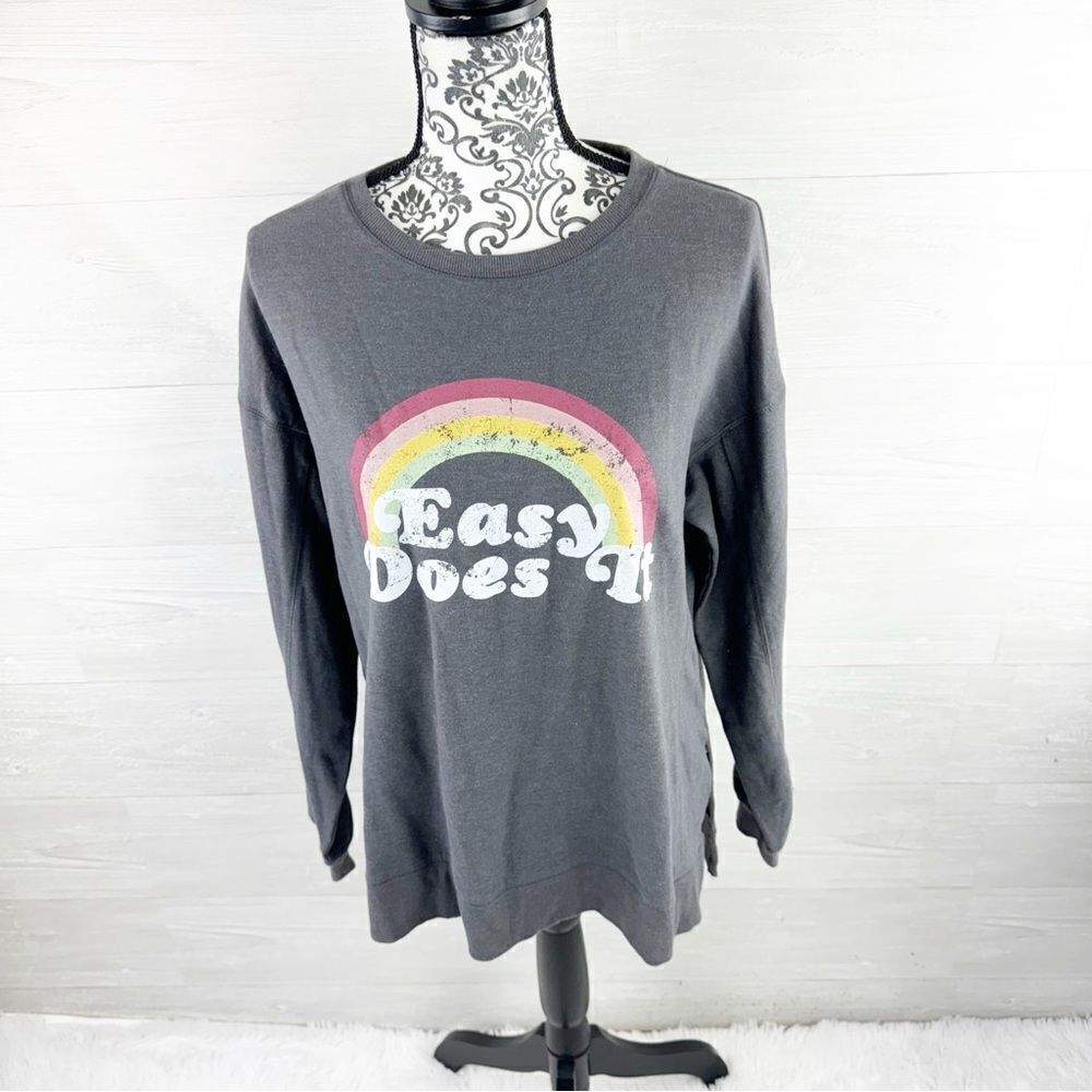 Wildfox Easy Does It Rainbow Statement Sweatshirt… - image 3